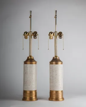 Bergboms Ceramic Faux Bois Birch Tree Lamps
