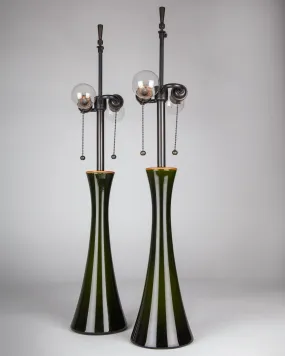 Bergboms Green Glass Table Lamps