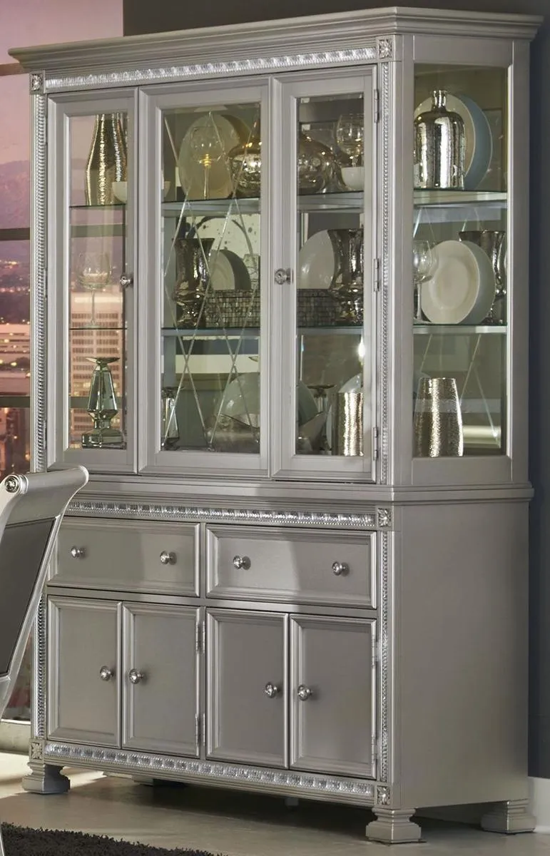 Bevelle Buffet with Hutch in Silver 1958-50-55