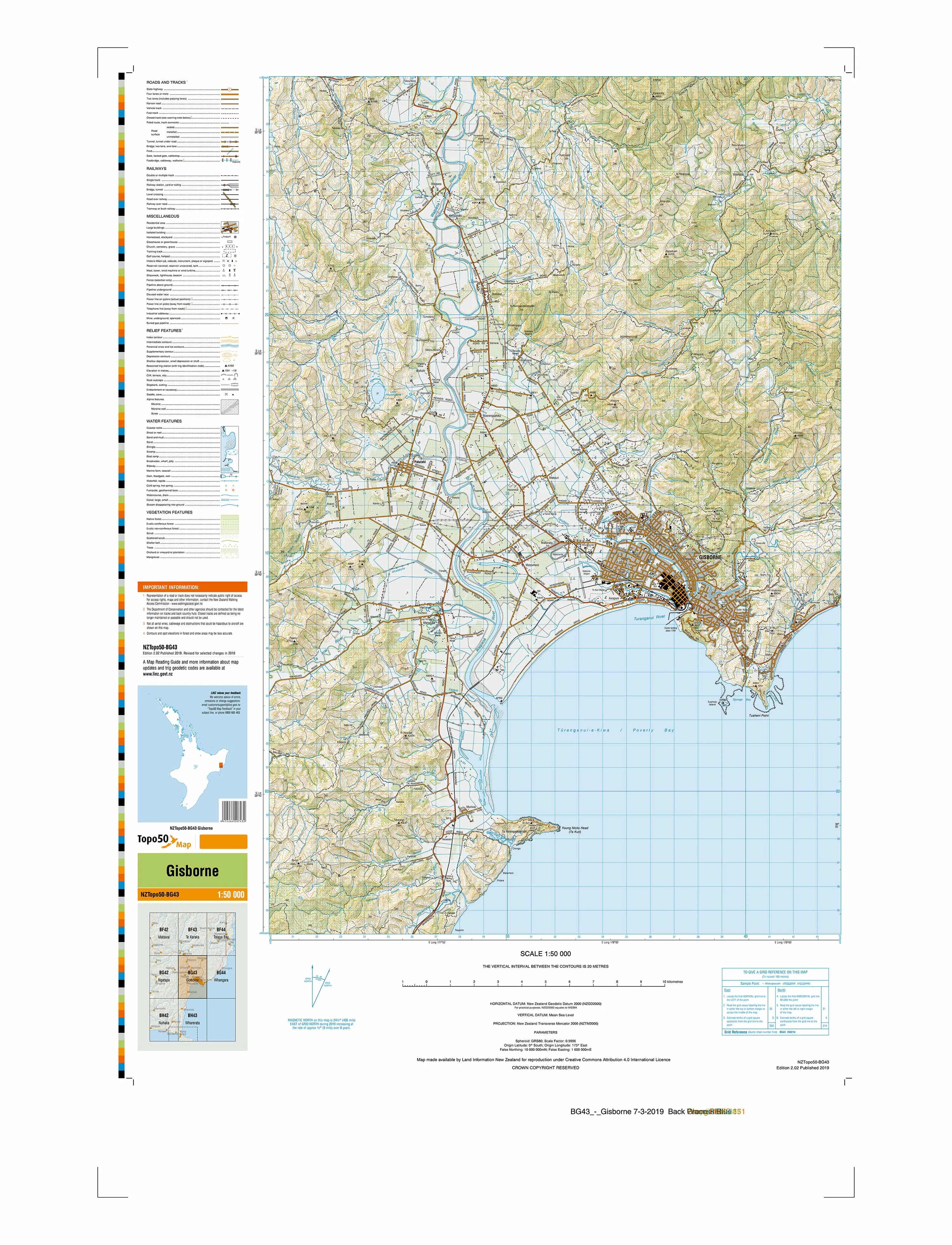 BG43 - Gisborne Topo50 map