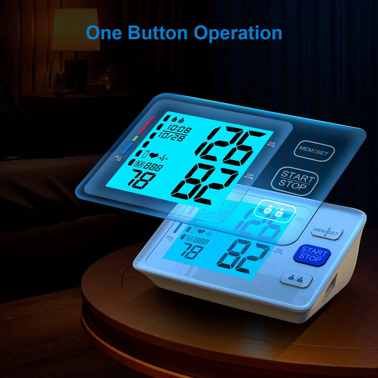 Blood Pressure Monitor for Home Use Extra Large Cuff Automatic Digital Blood Pressure Machine 9-17''&13-21''Adjustable Blood Pressure Cuff- Backlit Display 2x500 Memories 4AAA Batteries Carrying Case1