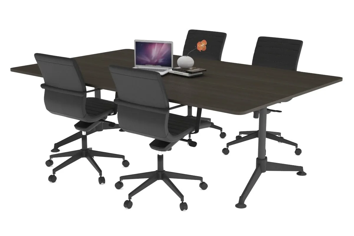 Boardroom Table Premium Indented Black Legs Blackjack [1800L x 1100W with Rounded Corners]