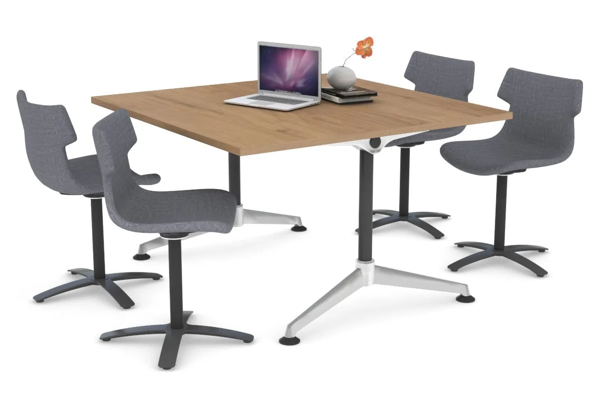 Boardroom Table Premium Indented Chrome Legs Blackjack [1200L x 1200W]