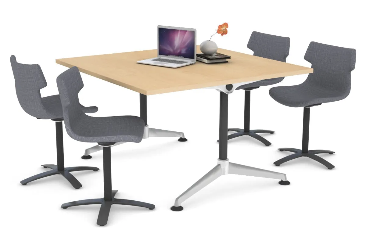 Boardroom Table Premium Indented Chrome Legs Blackjack [1200L x 1200W]