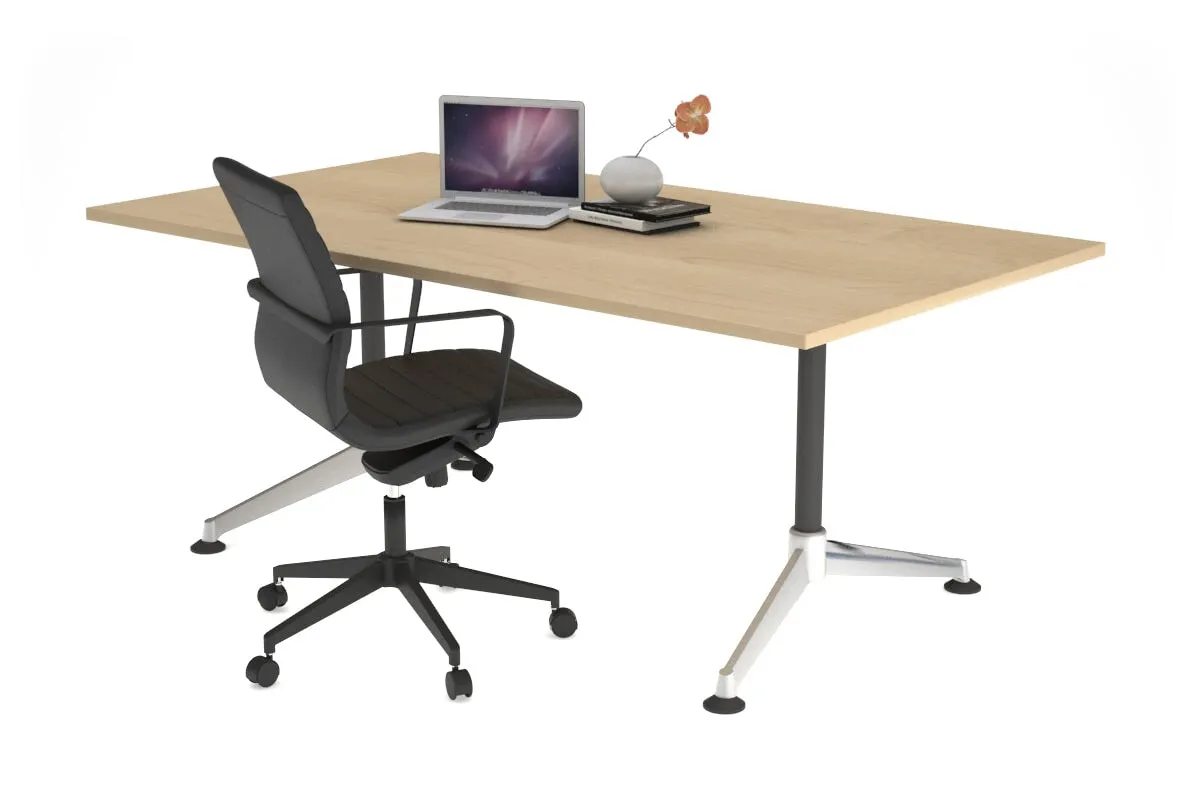 Boardroom Table Premium Indented Chrome Legs Blackjack [1600L x 800W]