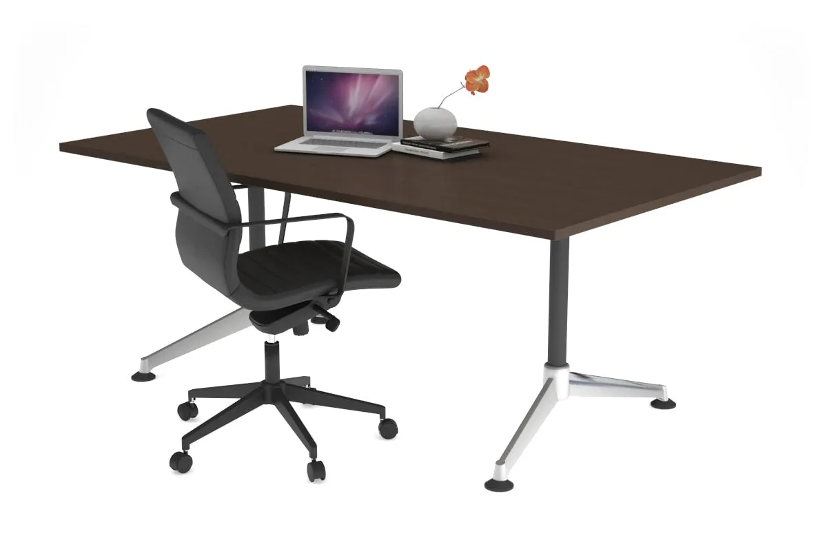 Boardroom Table Premium Indented Chrome Legs Blackjack [1600L x 800W]
