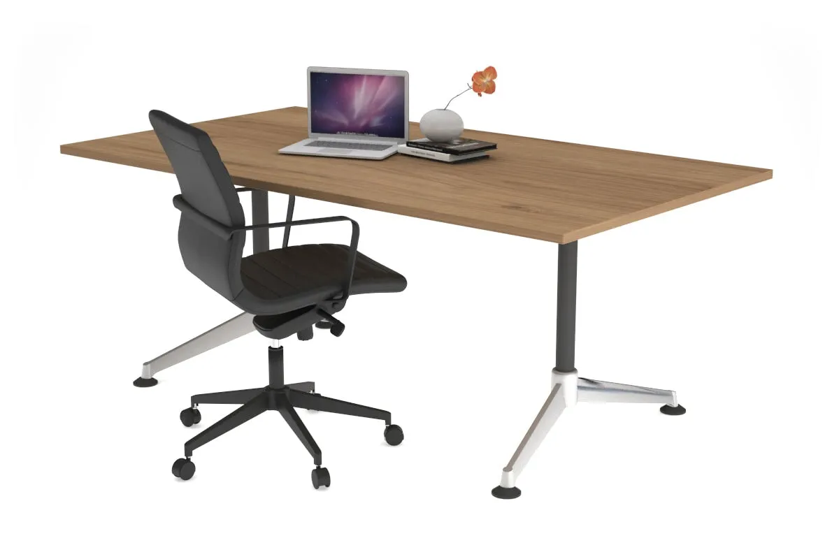 Boardroom Table Premium Indented Chrome Legs Blackjack [1600L x 800W]
