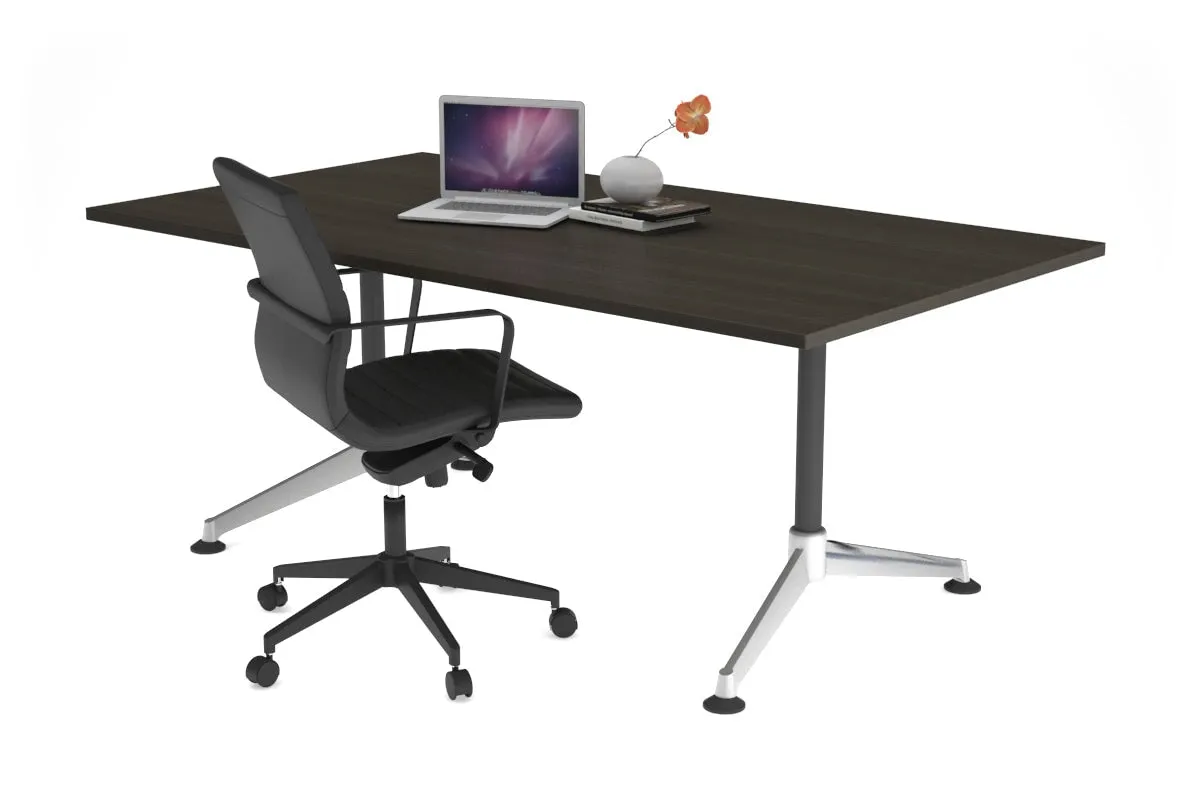 Boardroom Table Premium Indented Chrome Legs Blackjack [1600L x 800W]