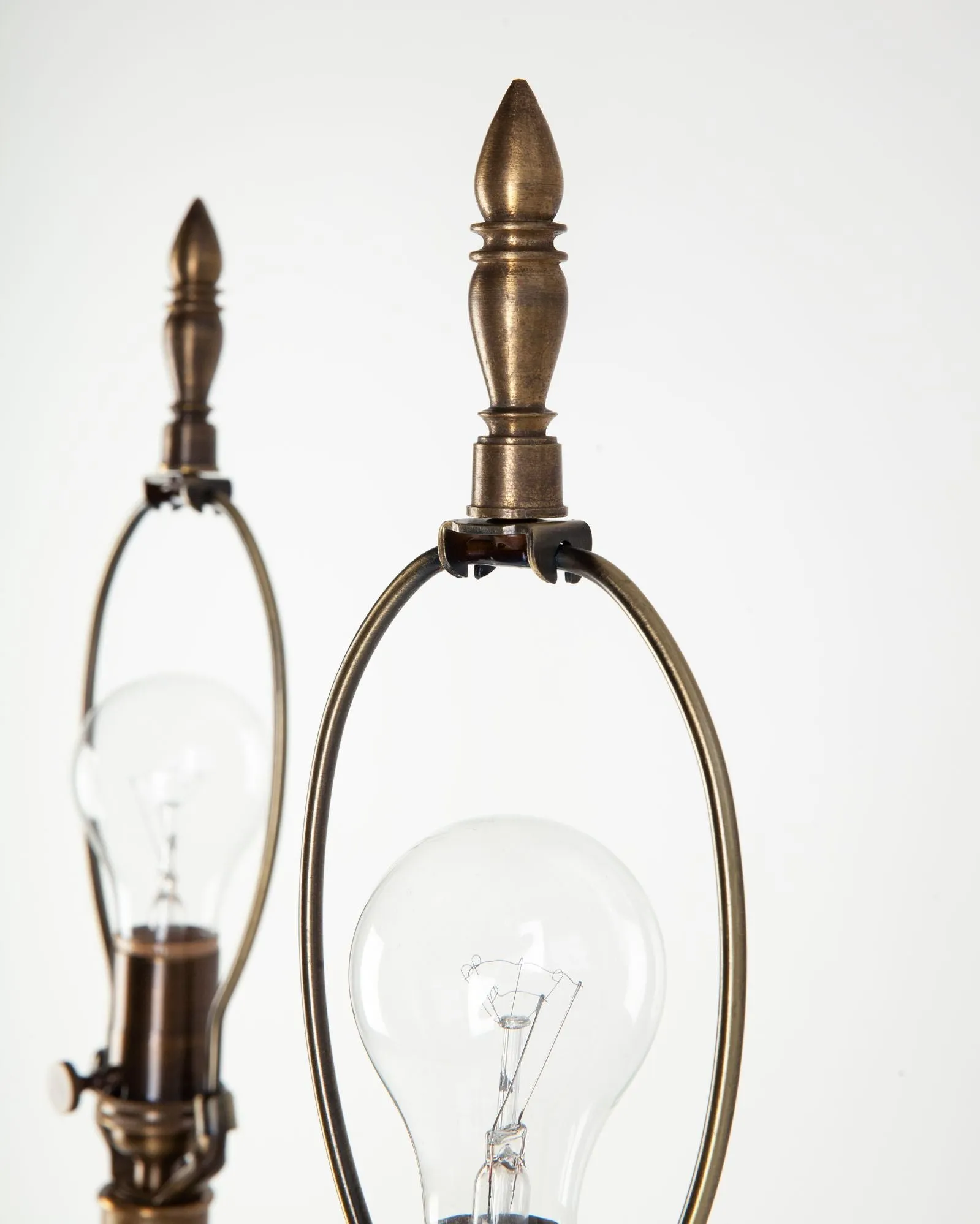 Brass Baluster Form Table Lamps by Paul Hanson