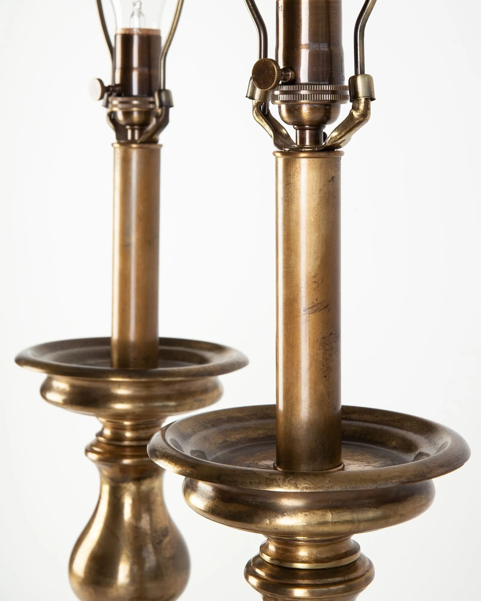 Brass Baluster Form Table Lamps by Paul Hanson