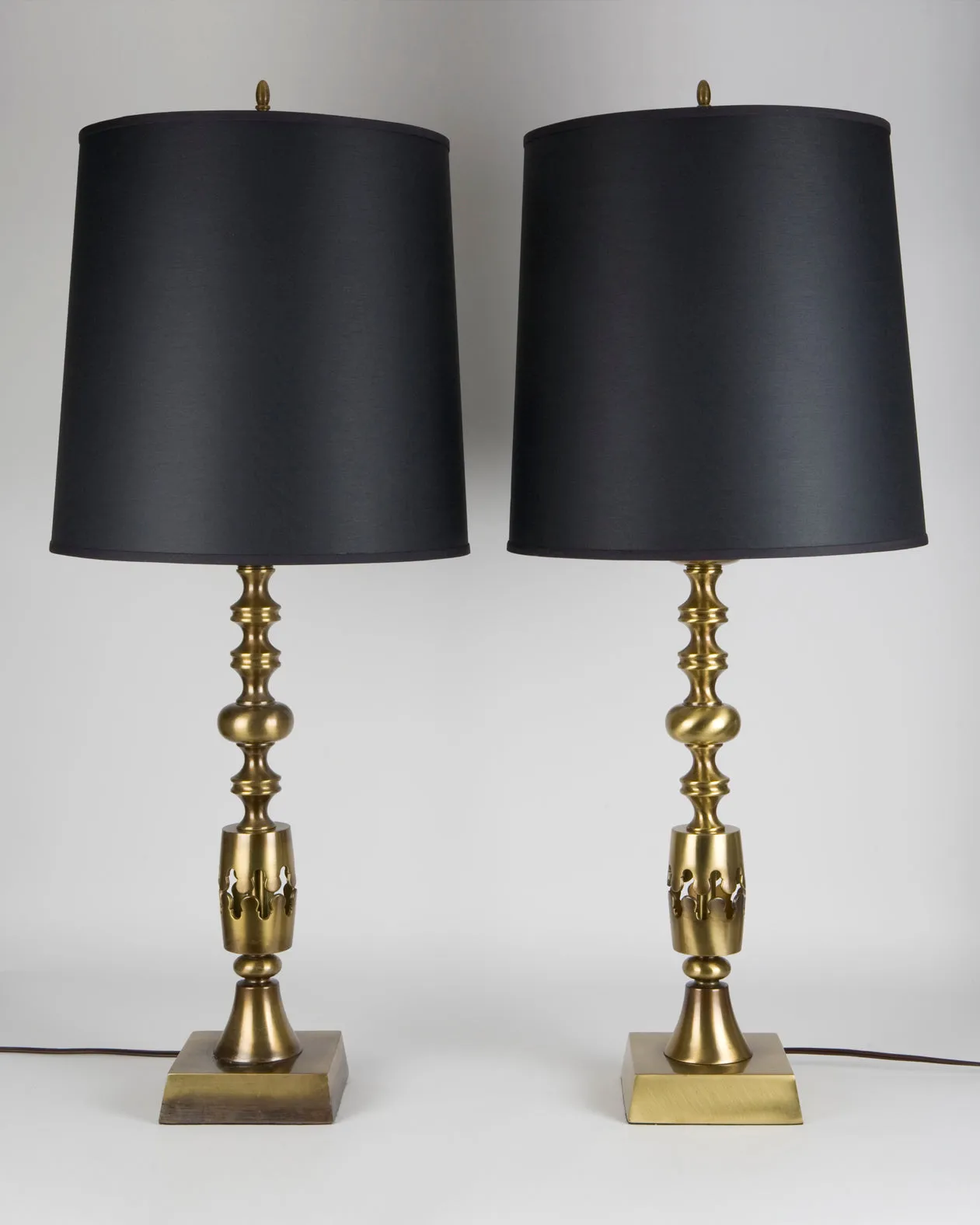 Brass Baluster Form Table Lamps