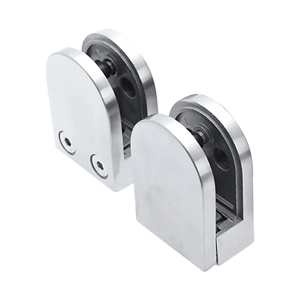 Brushed Nickel Bracket for Glass Balustrade Panels - Set of 2