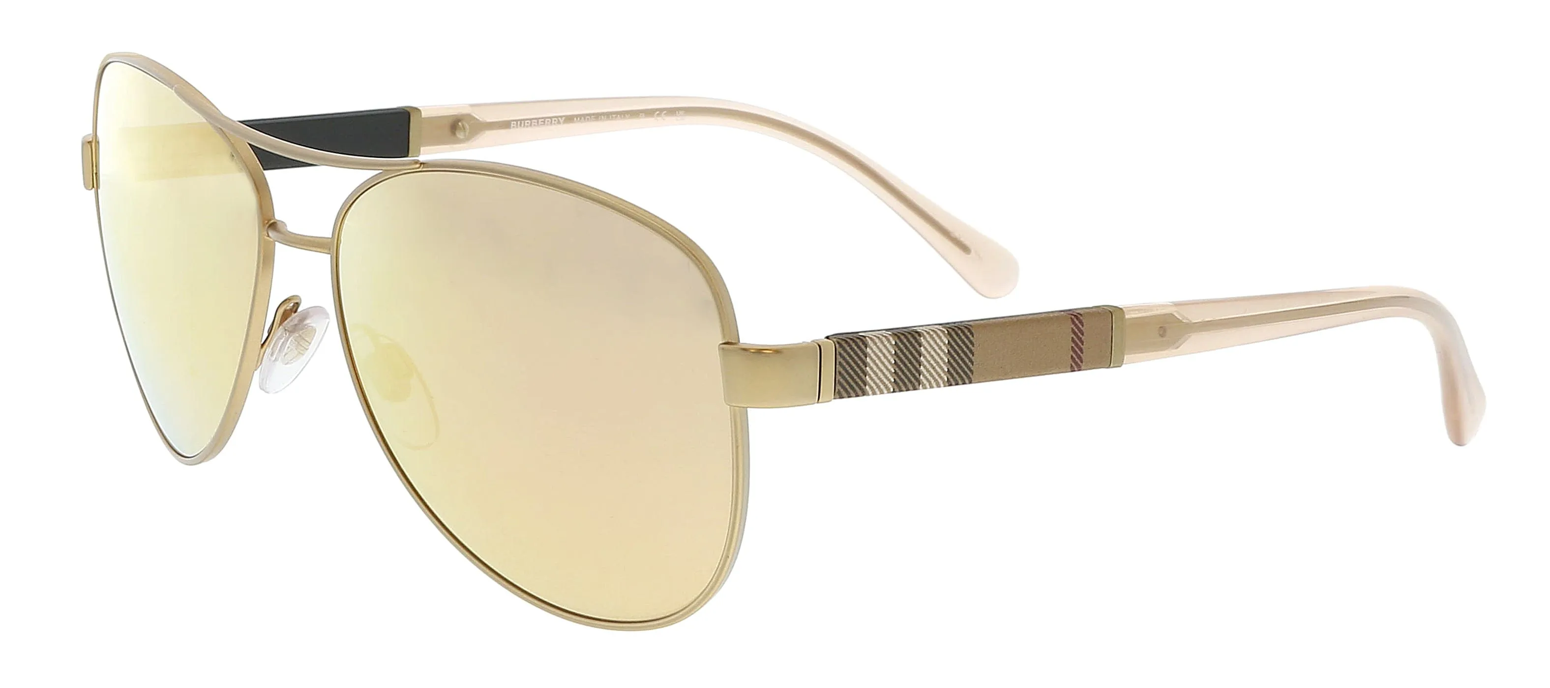 Burberry 0BE3080 12357J59 Aviator Full Rim Brown Gold Sunglasses