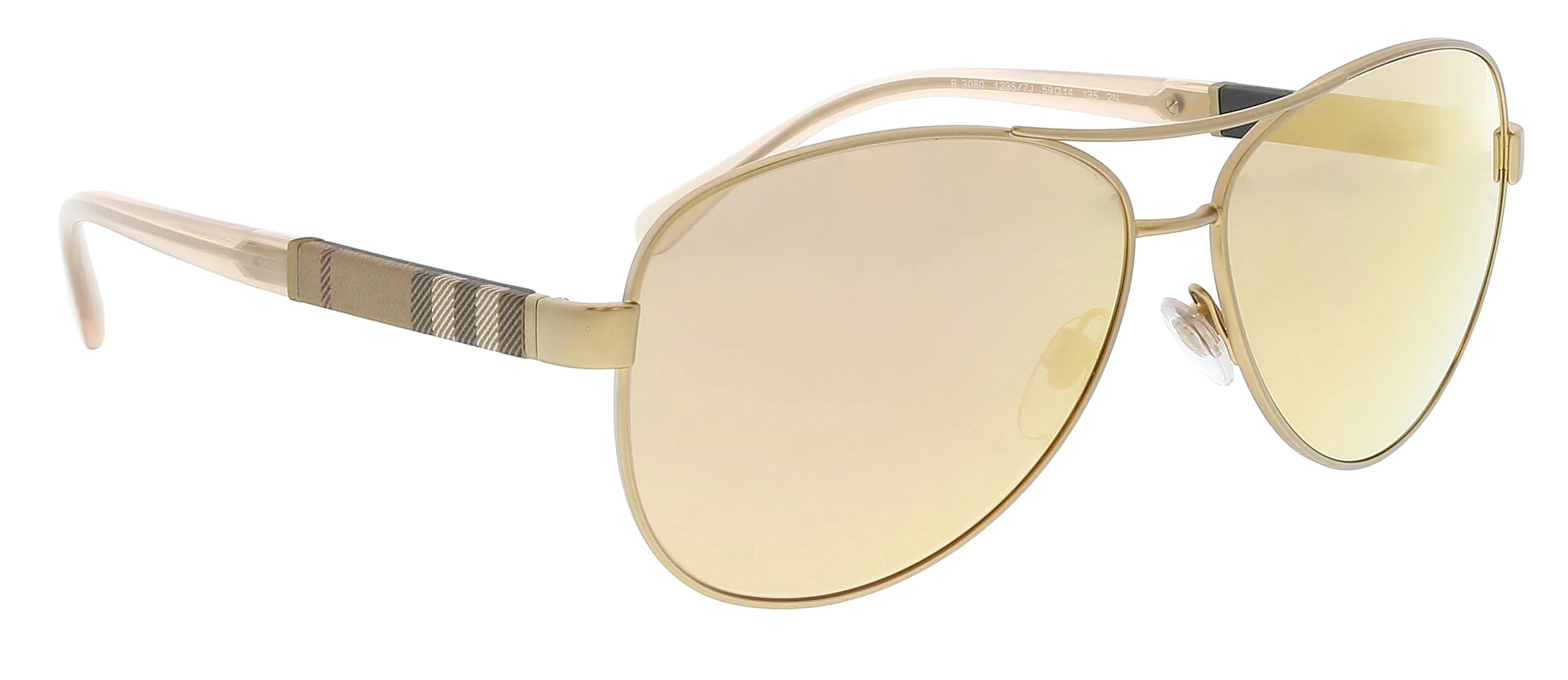 Burberry 0BE3080 12357J59 Aviator Full Rim Brown Gold Sunglasses