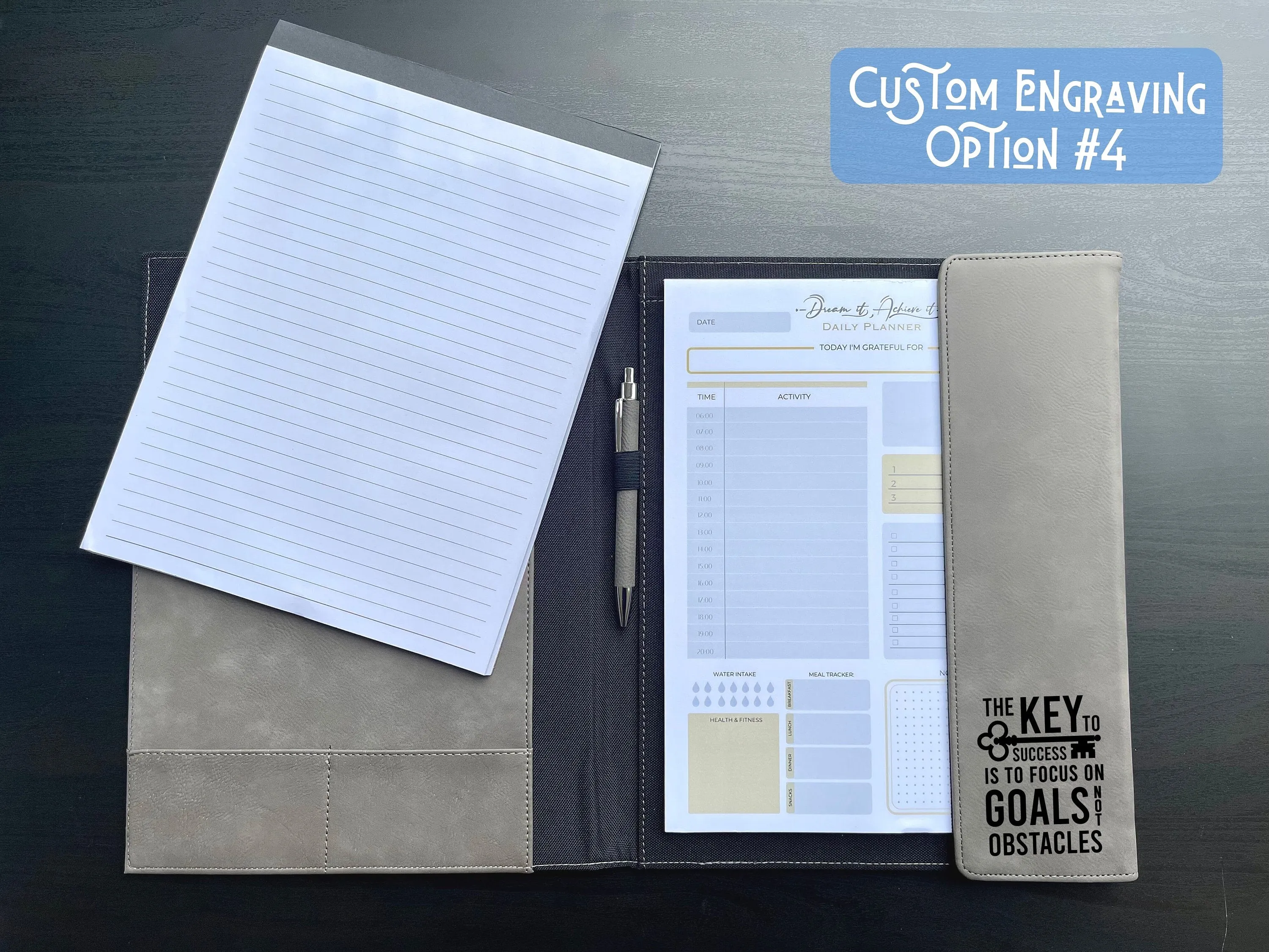 Business Gift for new year, Personalized Portfolio   Daily Planner   Matching Pen, Engraved Padfolio, Boss Gifts