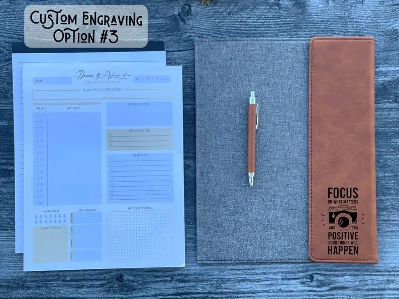 Business Gift Set, Dream lt Achieve It Daily Planner   Padfolio   Pen,