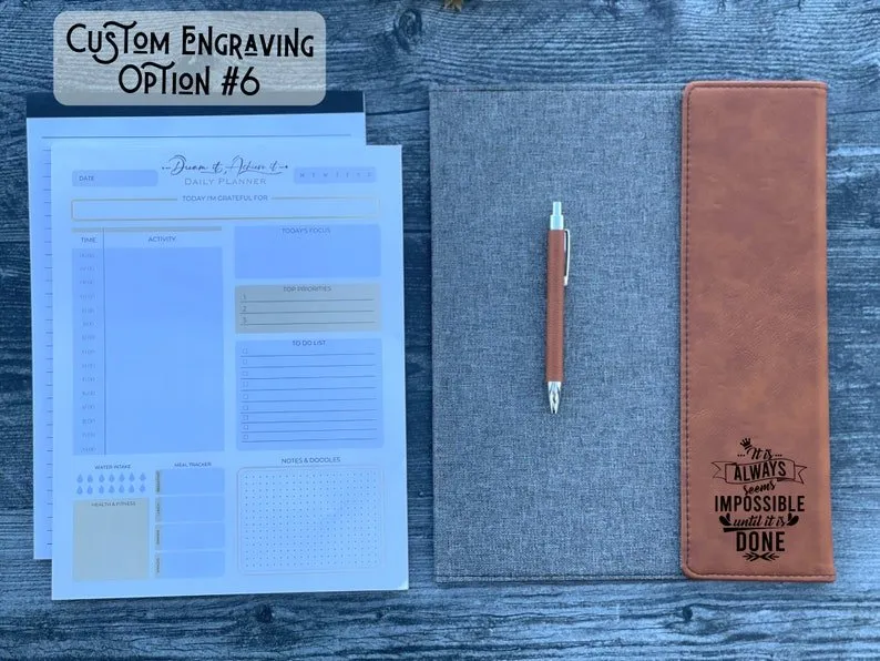 Business Gift Set, Dream lt Achieve It Daily Planner   Padfolio   Pen,