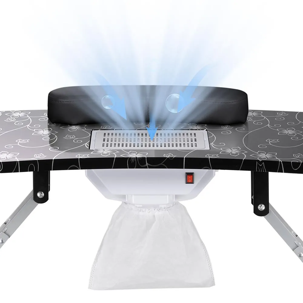 Byootique Portable Manicure Table 4in1 Rolling Makeup Case Black