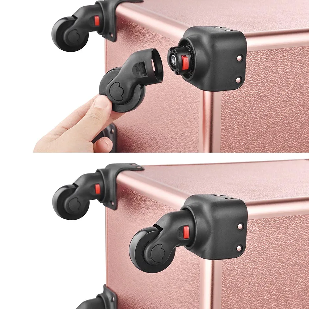 Byootique Portable Manicure Table 4in1 Rolling Makeup Case Pink