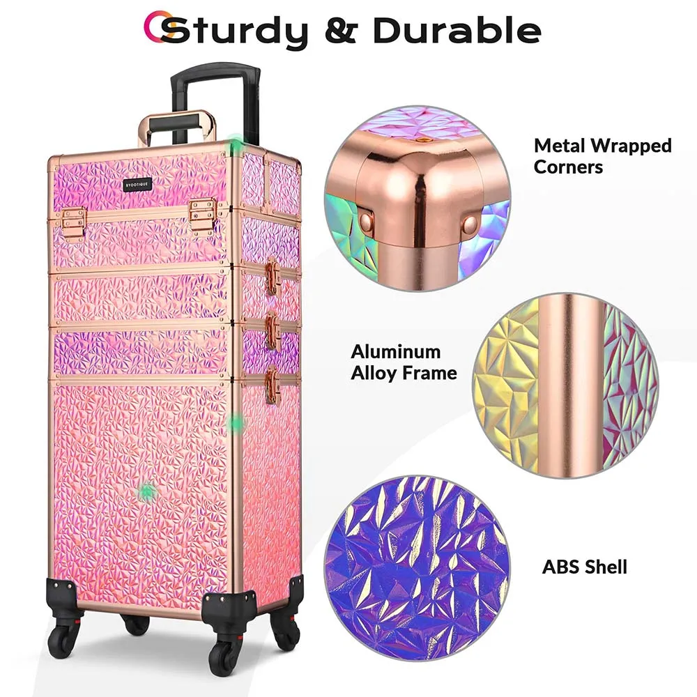 Byootique Portable Manicure Table 4in1 Rolling Makeup Case