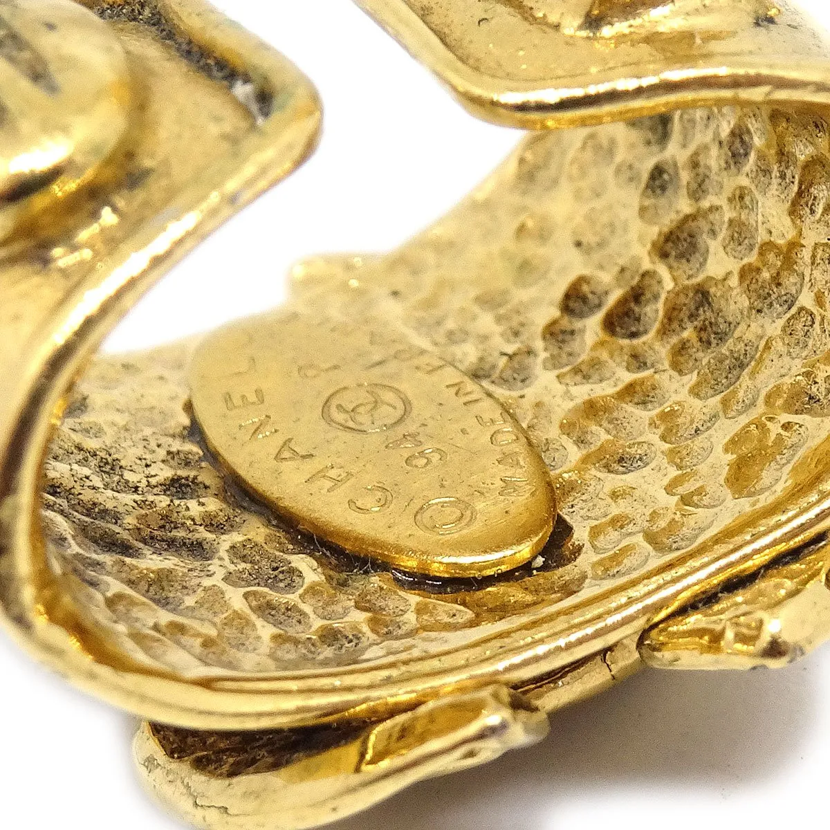CHANEL 1994 Earrings Clip-On Gold 37990