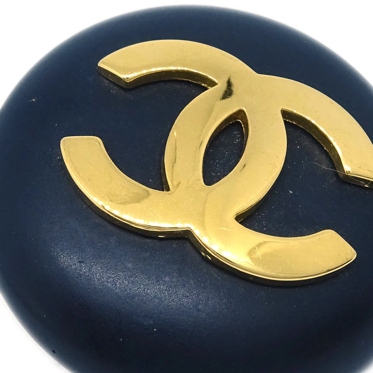Chanel Black Button Earrings Clip-On 24