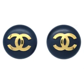 Chanel Black Button Earrings Clip-On 24