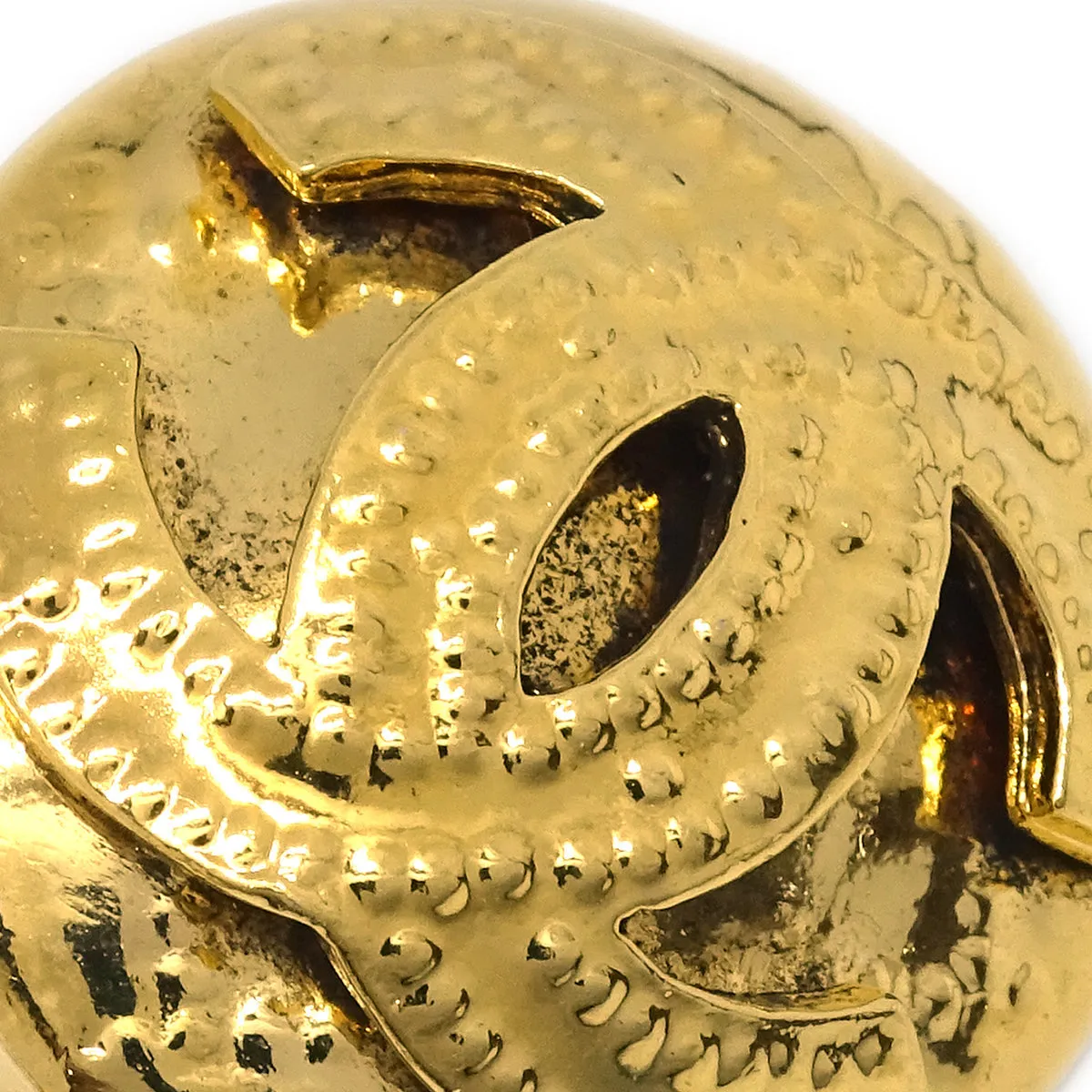 Chanel Button Earrings Clip-On Gold 94P