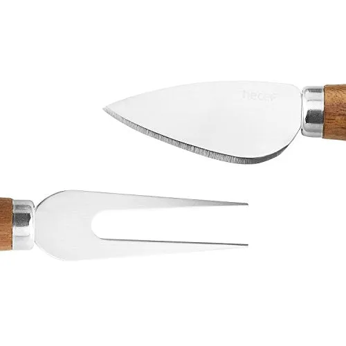 Cheese Board set 3, an Acacia Wood Cheese Plate & Cheese Knfe & Cheese Fork