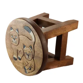Children's Stool - Cat & Baby