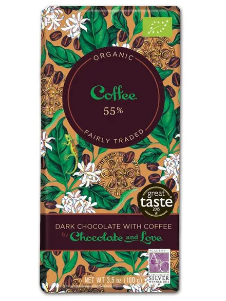 Chocolate and Love Coffee 55% - Dark Chocolate with Arabica Coffee 80g