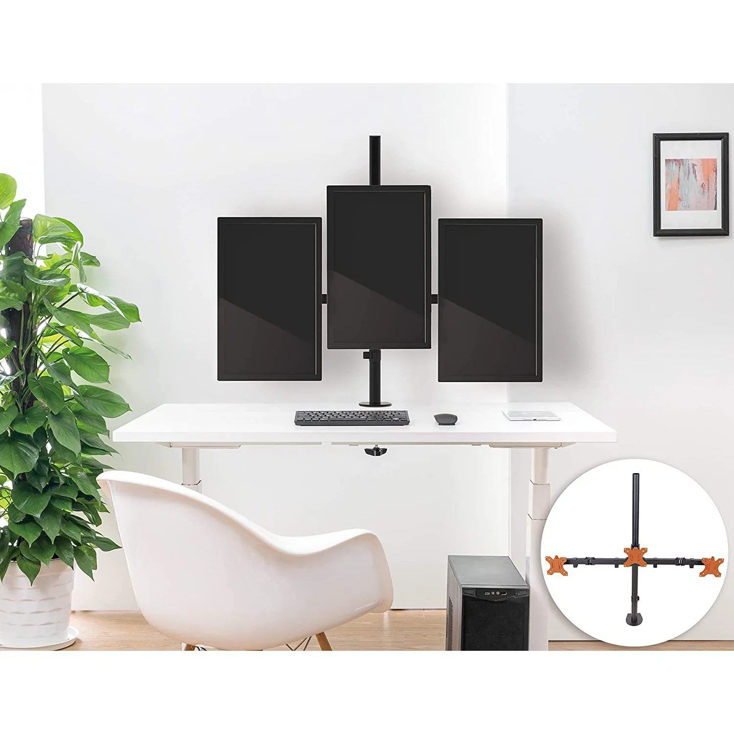 Clamp-On Triple Monitor Mount