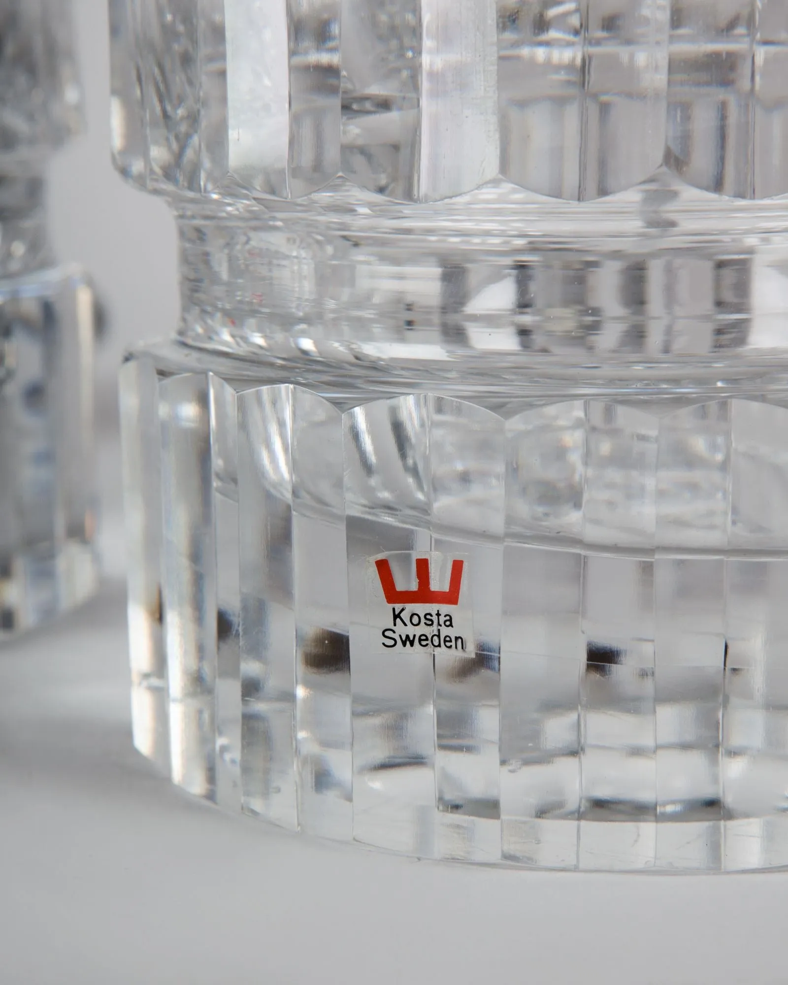 Clear Cut Glass Lamps by Kosta