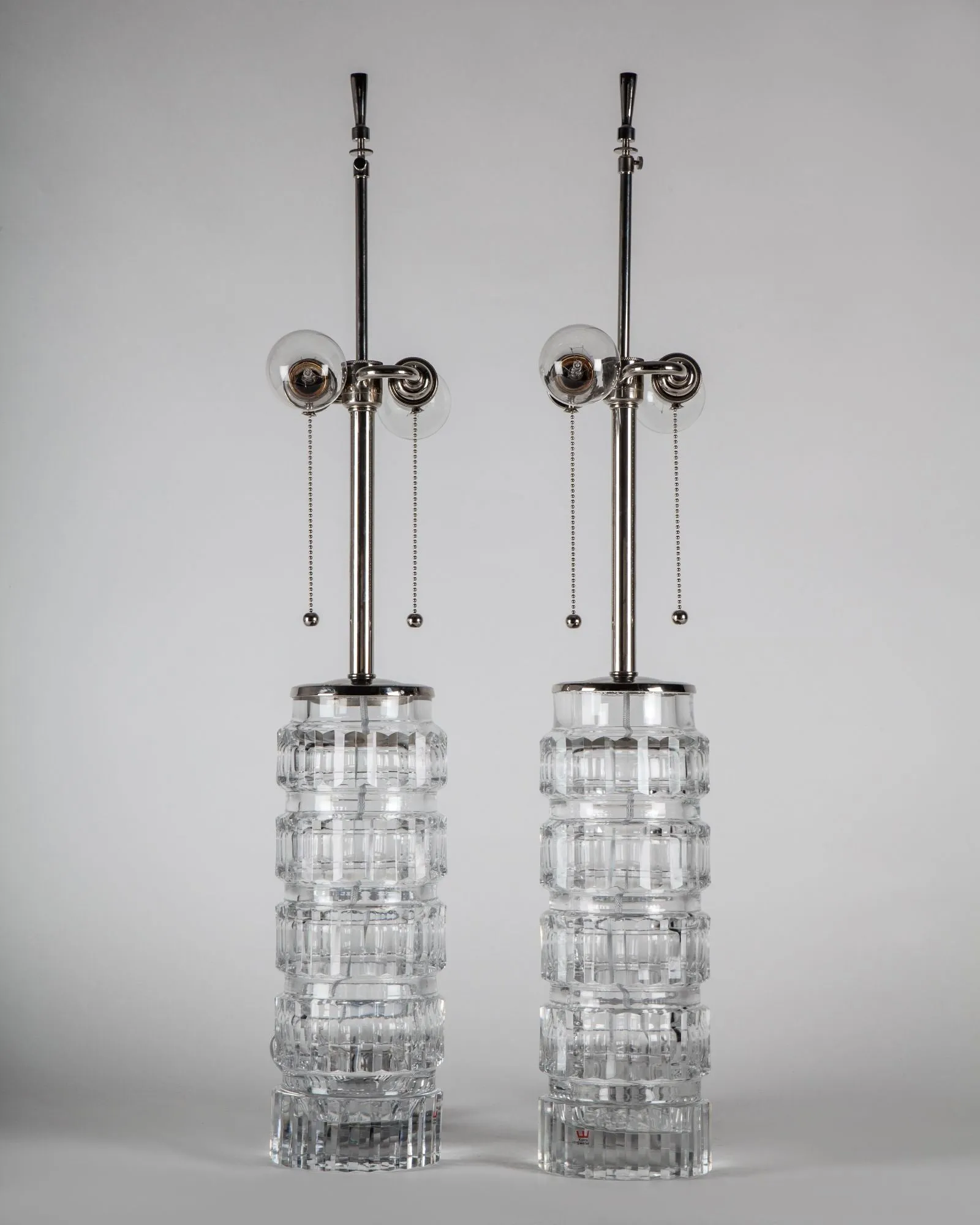 Clear Cut Glass Lamps by Kosta