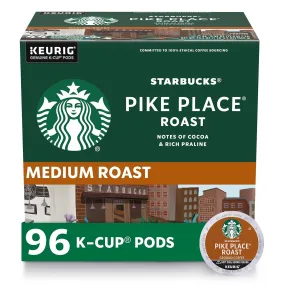 Coffee Pods, Medium Roast Coffee, Pike Place Roast for Keurig Brewers, 100% Arabica, 4 boxes, 96 Pods Total Coffee Pods, Medium Roast Coffee, Pike Place Roast for Keurig Brewers, 100% Arabica, 4 boxes, 96 Pods Total