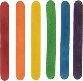 COLORED WOODEN ICE CREAM POPSICLE STICKS - 50NOS - BIG