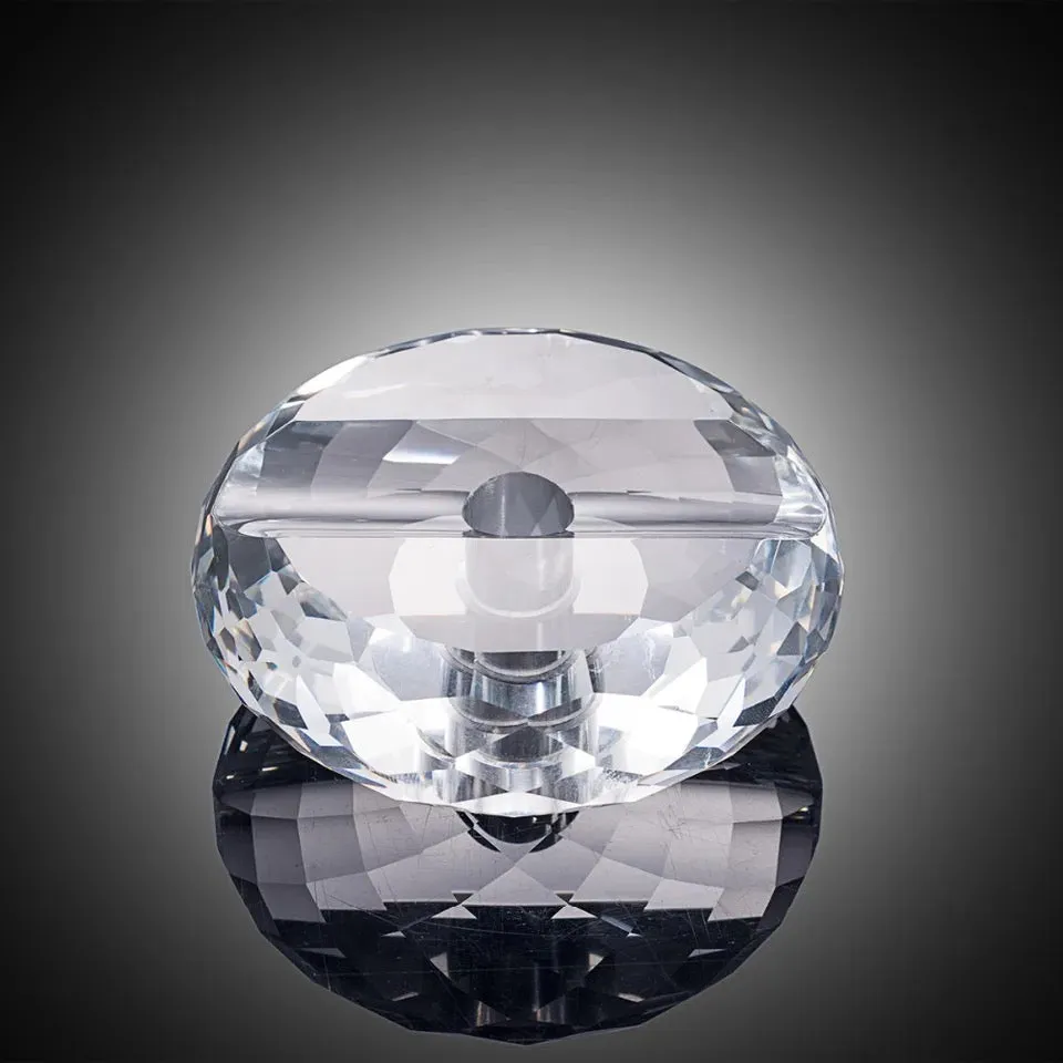 Crystal Wedding Pen Stand Paperweight - Round
