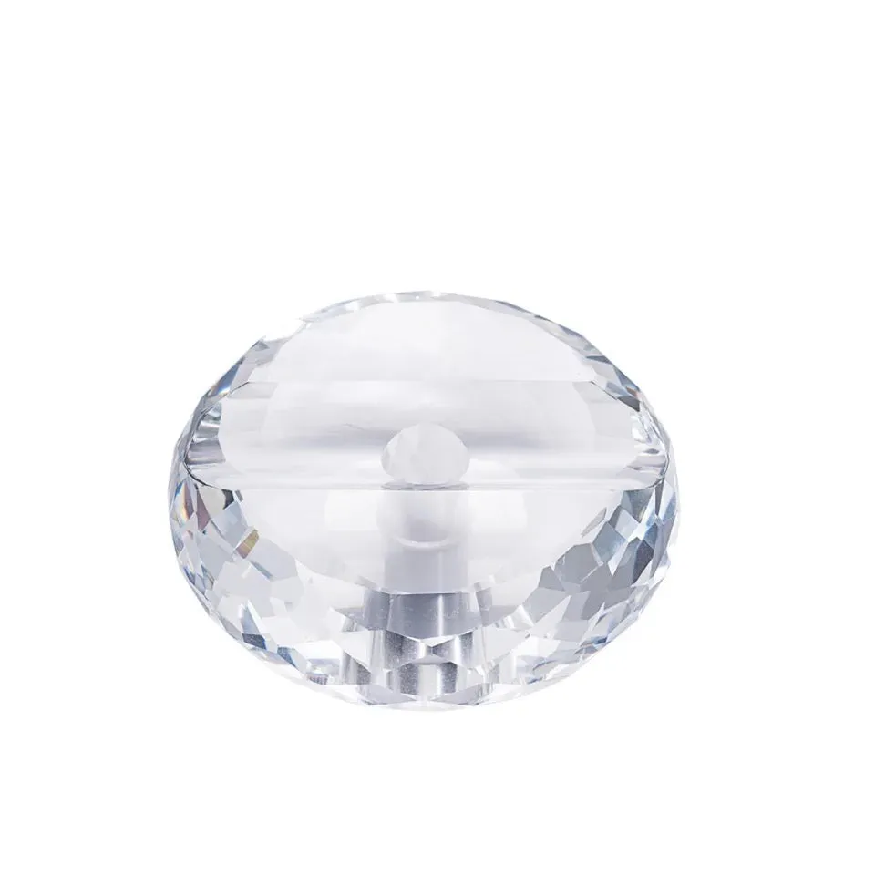 Crystal Wedding Pen Stand Paperweight - Round