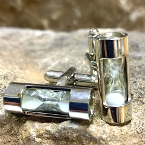 CUFFLINKS WHITE SAND TIMERS