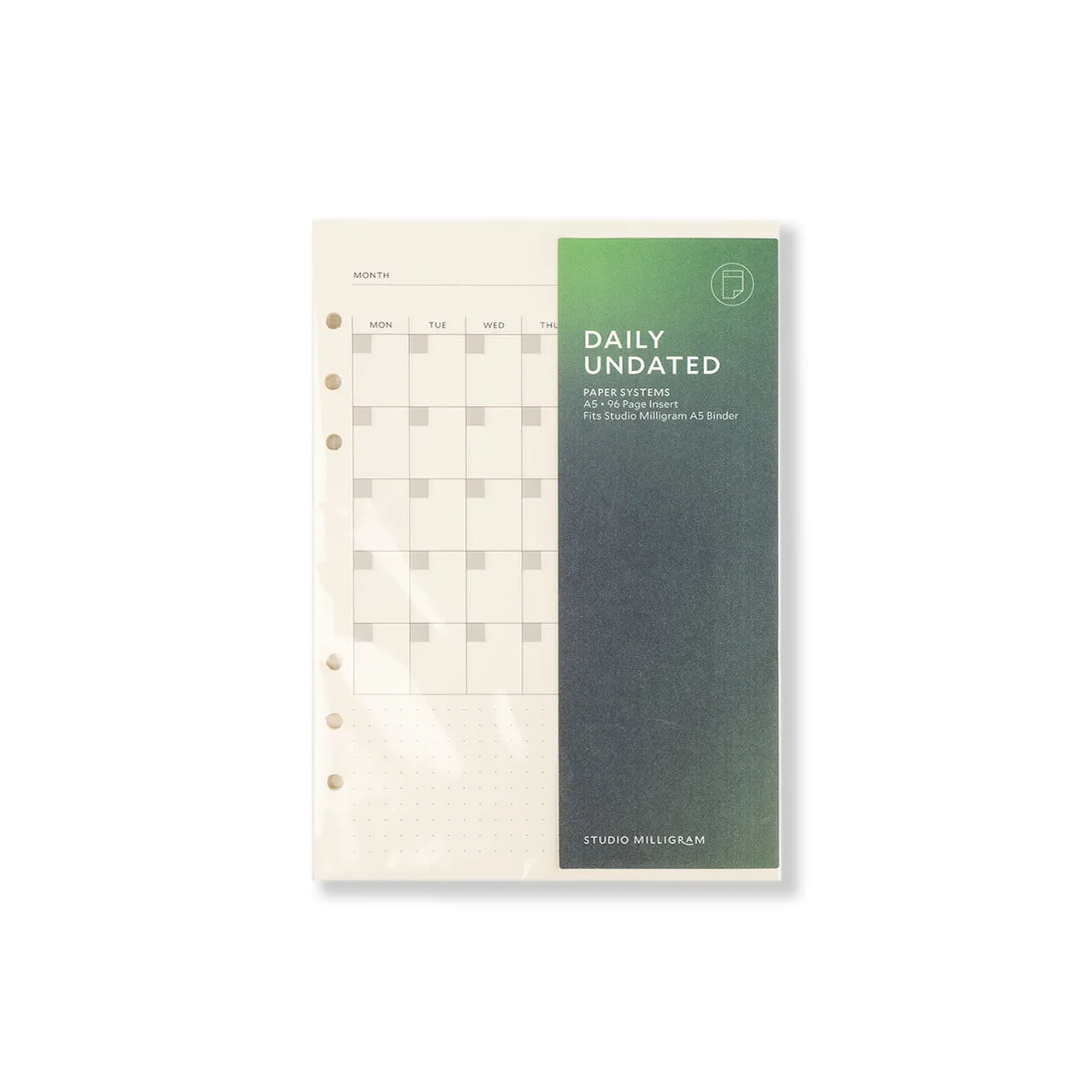 Daily Undated Planner Binder Insert A5