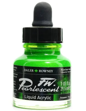 Daler Rowney FW Pearlescent Ink MACAW GREEN
