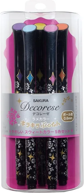 DECORESE GLITTERING 5 COLORS SET A, SWEET