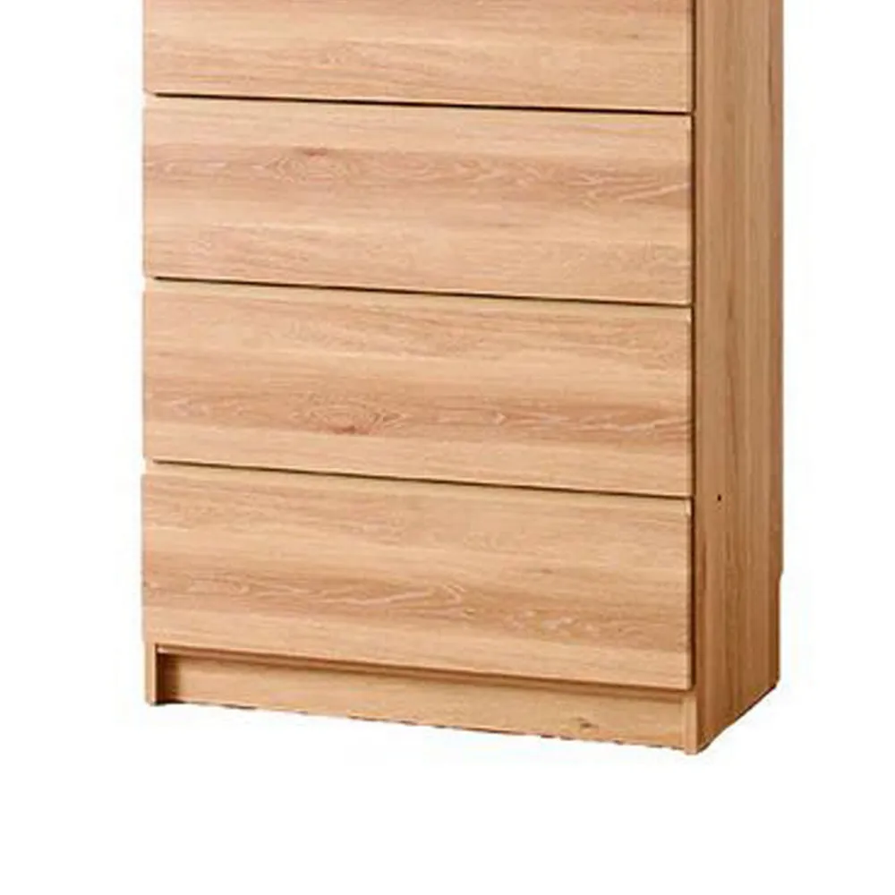 Dee Modular Closet System, 1 Metal Hanging Rod and 4 Drawers, Oak Brown By Casagear Home