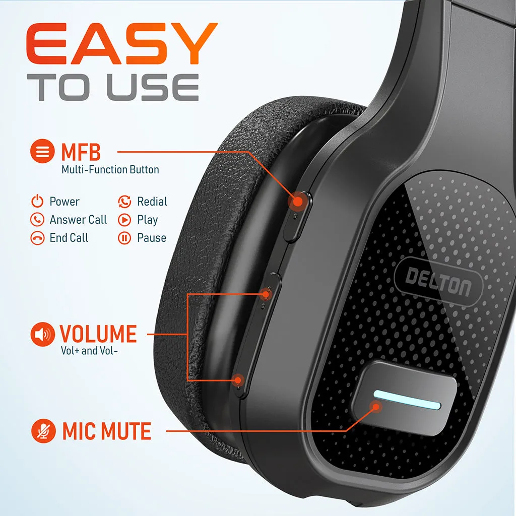Delton 20X Bundle: Professional Wireless Computer Headset with Mic   Auto Pairing USB Dongle   1080P USB Webcam