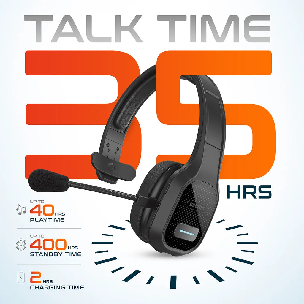 Delton 20X Bundle: Professional Wireless Computer Headset with Mic   Auto Pairing USB Dongle   1080P USB Webcam