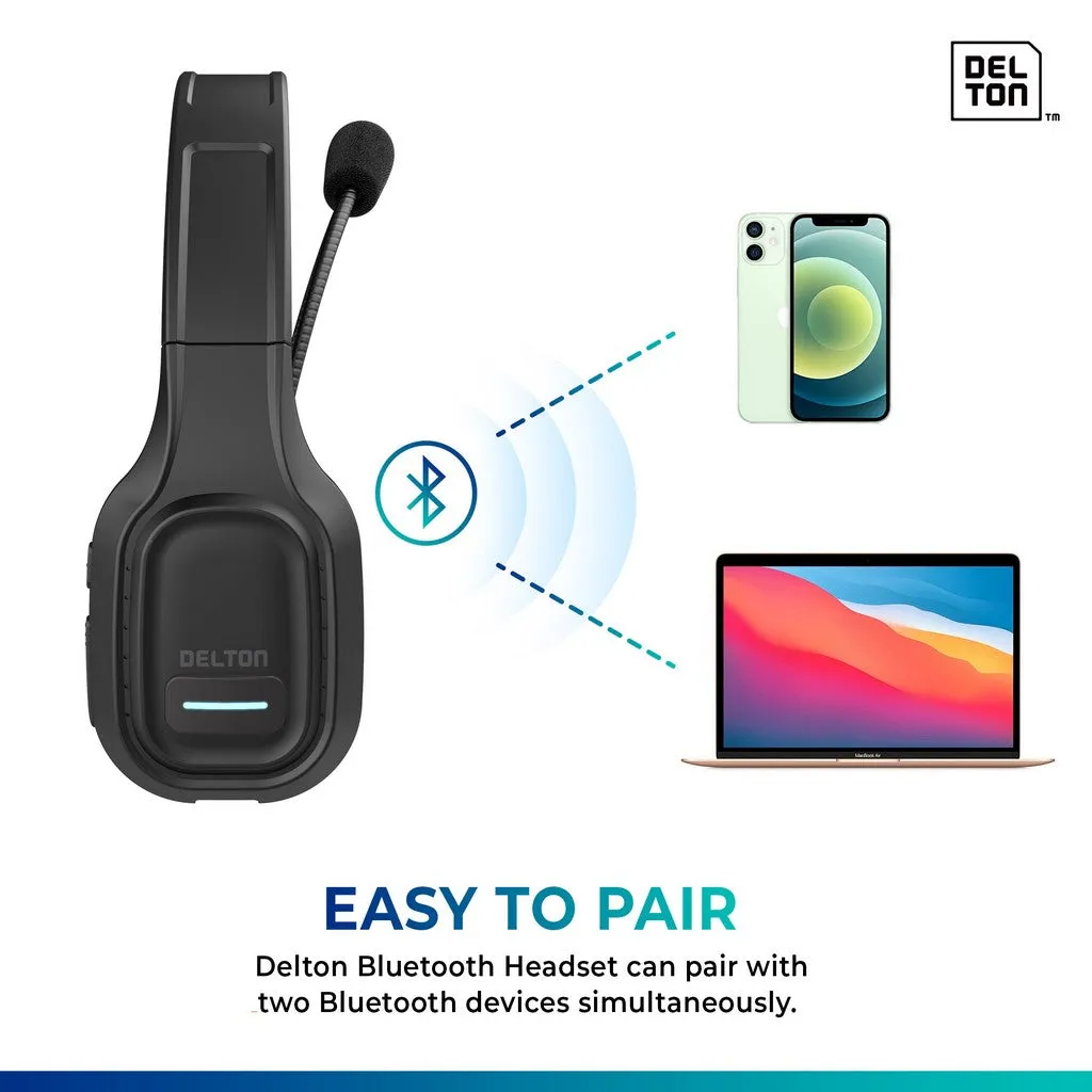 Delton 20X Professional Wireless Computer Headset with Mic   USB Dongle   Hook