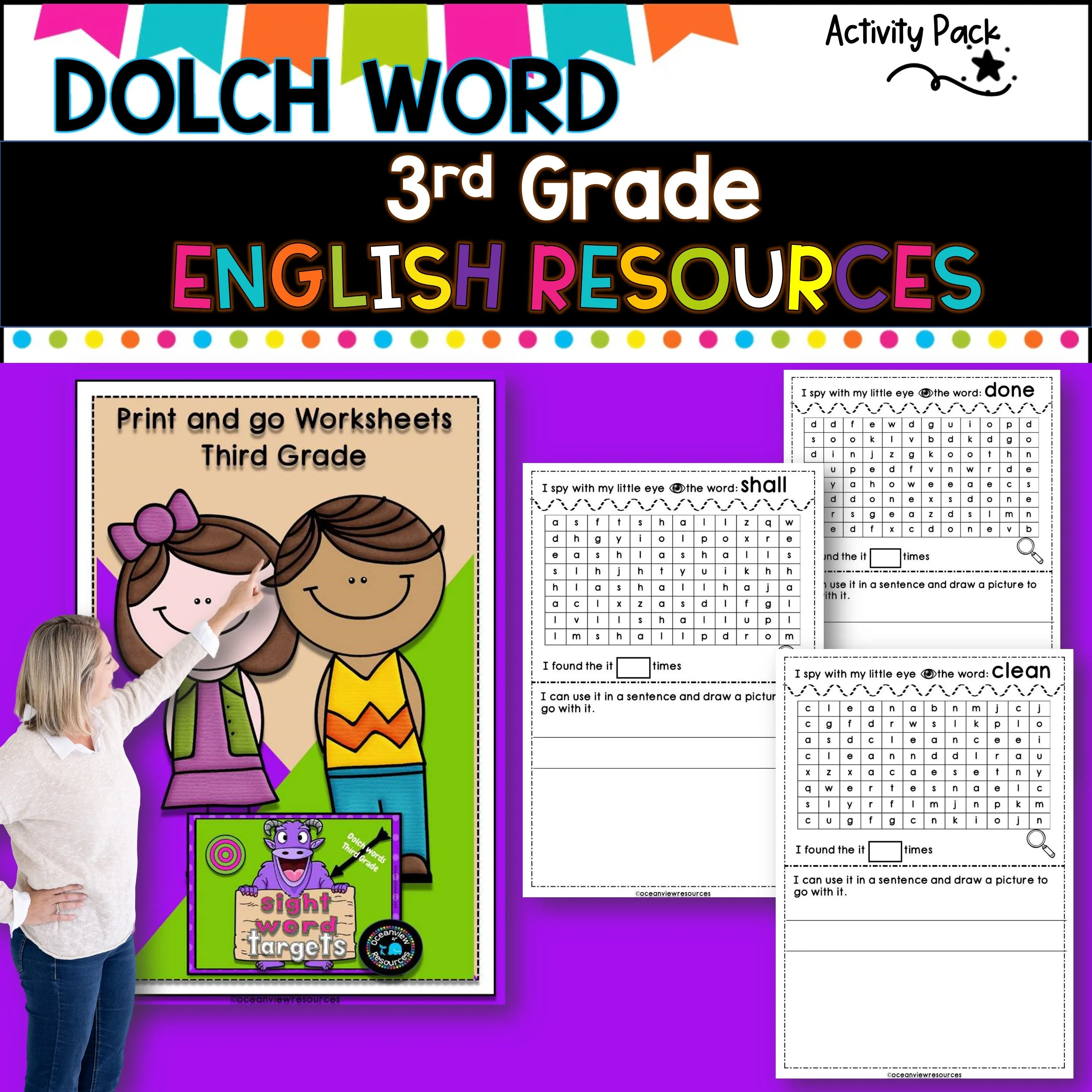 Dolch word Activity Pack-Grade 3