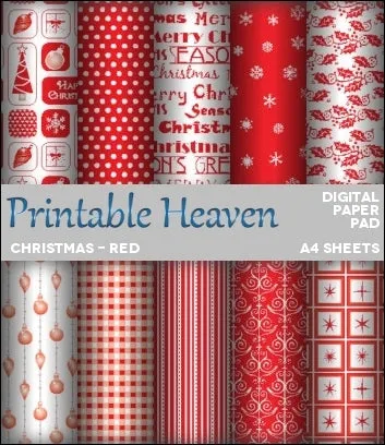 Download - Digital Paper Pad - Christmas - Red
