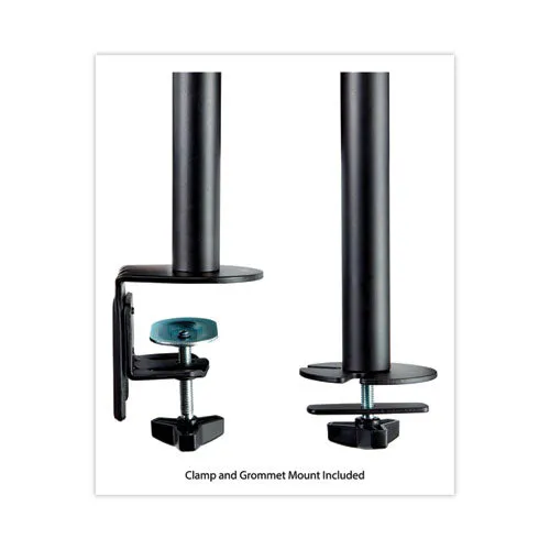 Dual Monitor Mount, For 27" Monitors, 360 Degree Rotation,  45 Degree/-45 Degree Tilt, 90 Degree Pan, Black, Supports 20 Lb