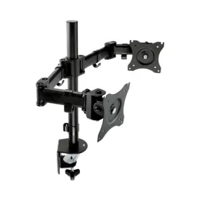 Dual Monitor Mount, For 27" Monitors, 360 Degree Rotation,  45 Degree/-45 Degree Tilt, 90 Degree Pan, Black, Supports 20 Lb
